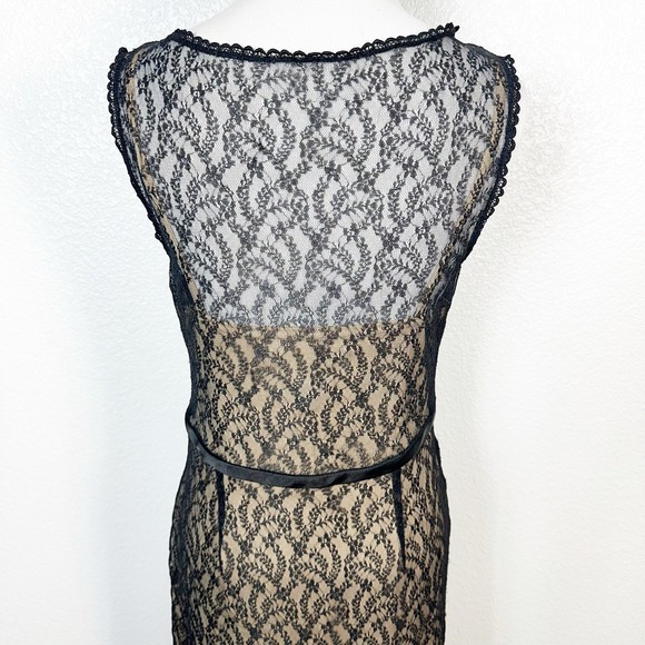 Express Y2K Witchy Vintage Size 7/8 Lace V Neck Sleeveless Sheath Midi Dress - Picture 8 of 13